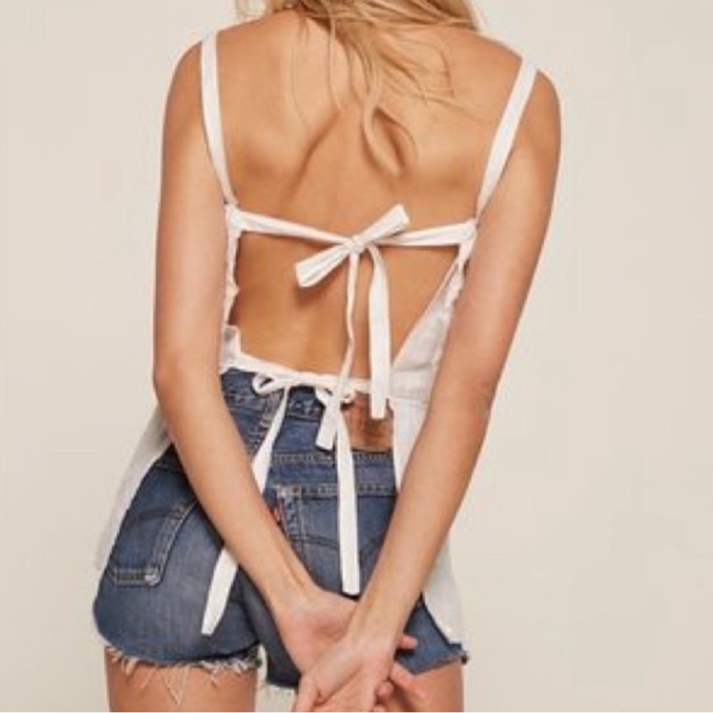 Reformation Tie Back Linen Top